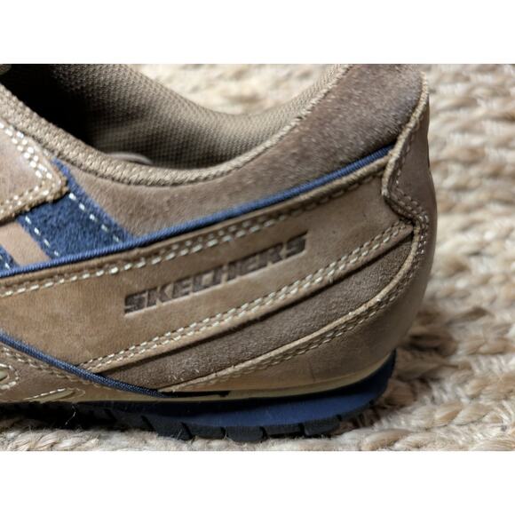Skechers Biker Casual Walking Brown Leather Dress Shoes Work - Picture 5 of 10